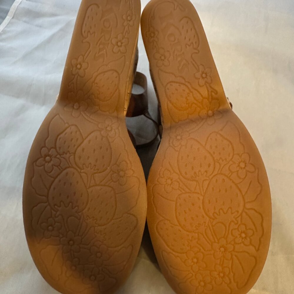 Kork-Ease Tan Leather Cork Platform Wedge Sandals - Picture 6 of 8